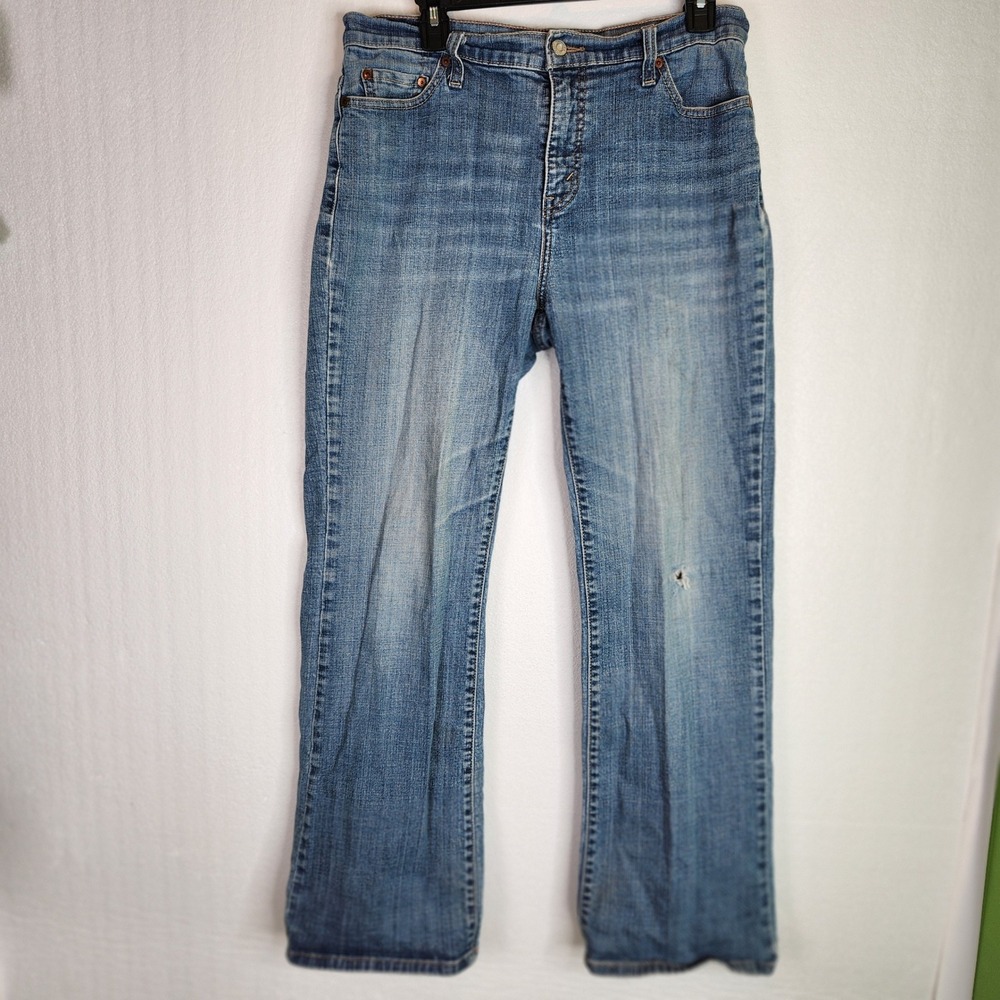 Levis 512 Perfectly Slimming Boot Cut Jeans Womens 14M Medium Wash Blue Y2K